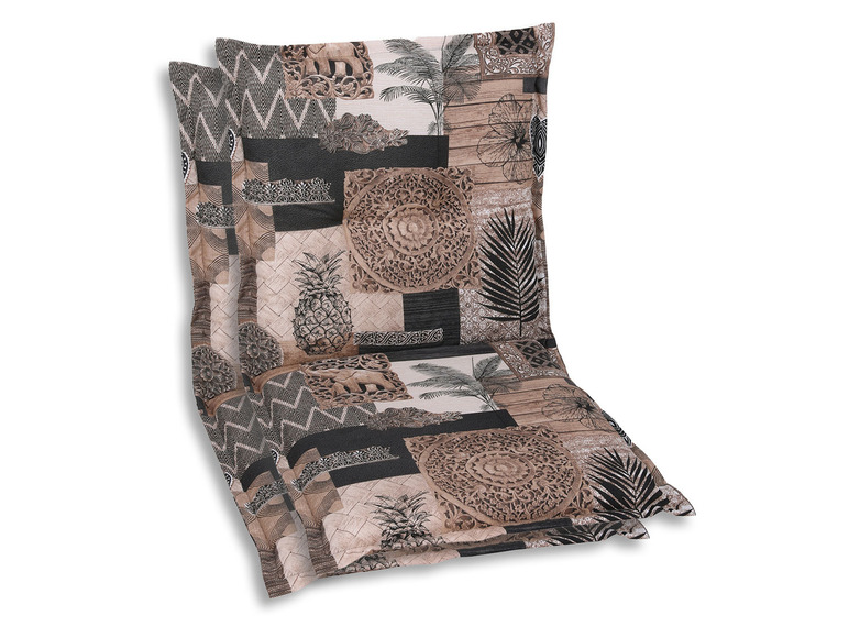 GO-DE Textil Tuinstoelkussen (Bruin, Stoelkussens voor stoelen met een lage rugleuning)