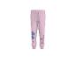Roze joggingbroek met Stitch- en Angel-figuren en bloemmotieven.
