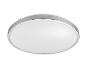 Ronde LED-plafondlamp met zilverkleurig metalen frame en witte diffuser