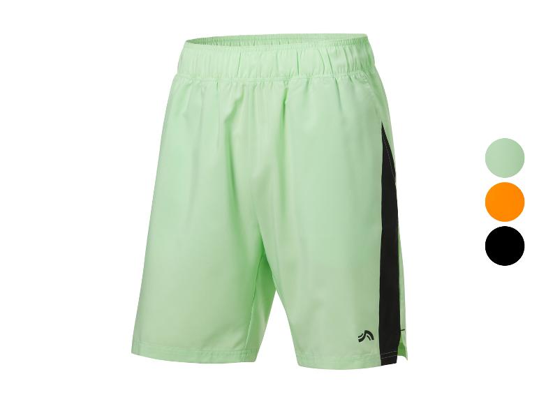 Lichtgroene sportshorts met zwarte details, verkrijgbaar in meerdere kleuren.