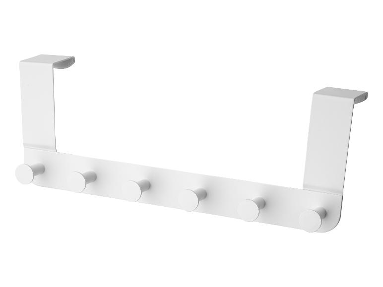 Witte deurhanger met zes haken.