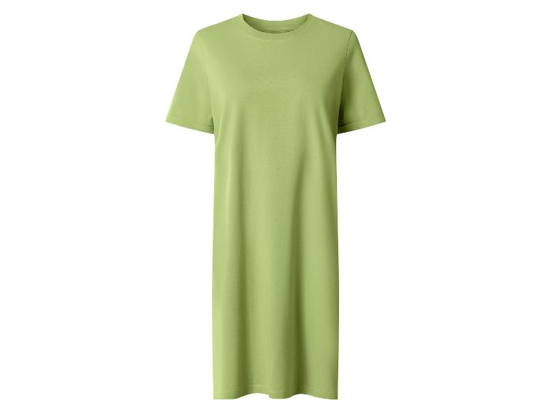 Limegroene T-shirtjurk met korte mouwen