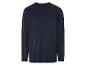 Een donkerblauwe, lange mouw T-shirt.