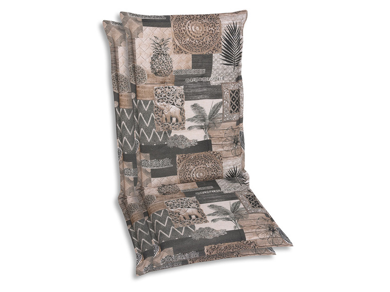 GO-DE Textil Tuinstoelkussen (Bruin, Stoelkussens voor stoelen met een lange rugleuning)
