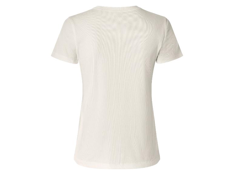 Wit geribbeld T-shirt met korte mouwen, achterkant