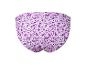 Lila zwembroek met bloemenprint.