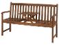 Houten tuinbank met geïntegreerde opklapbare tafel.