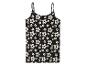 Zwarte camisole met witte bloemenprint