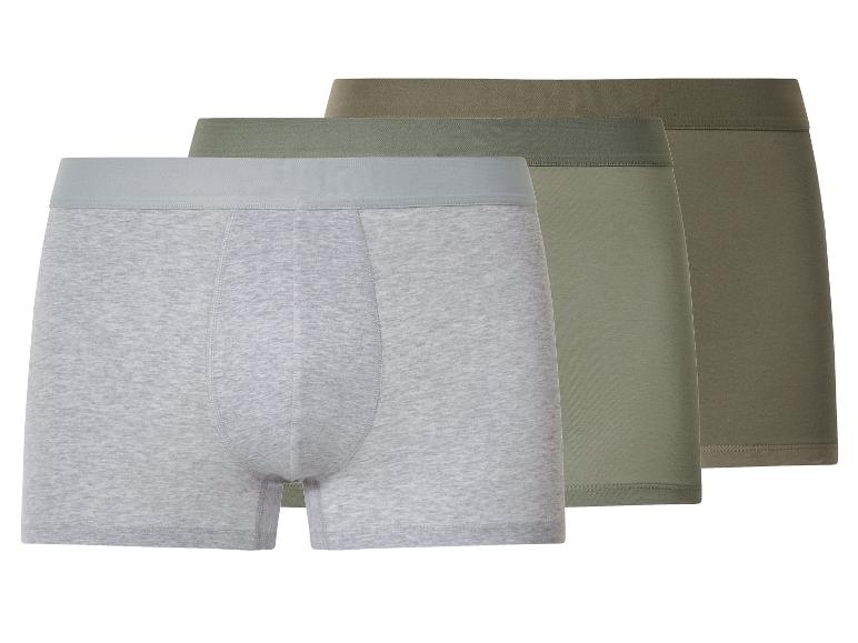 Driepak grijze en olijfgroene boxershorts voor heren