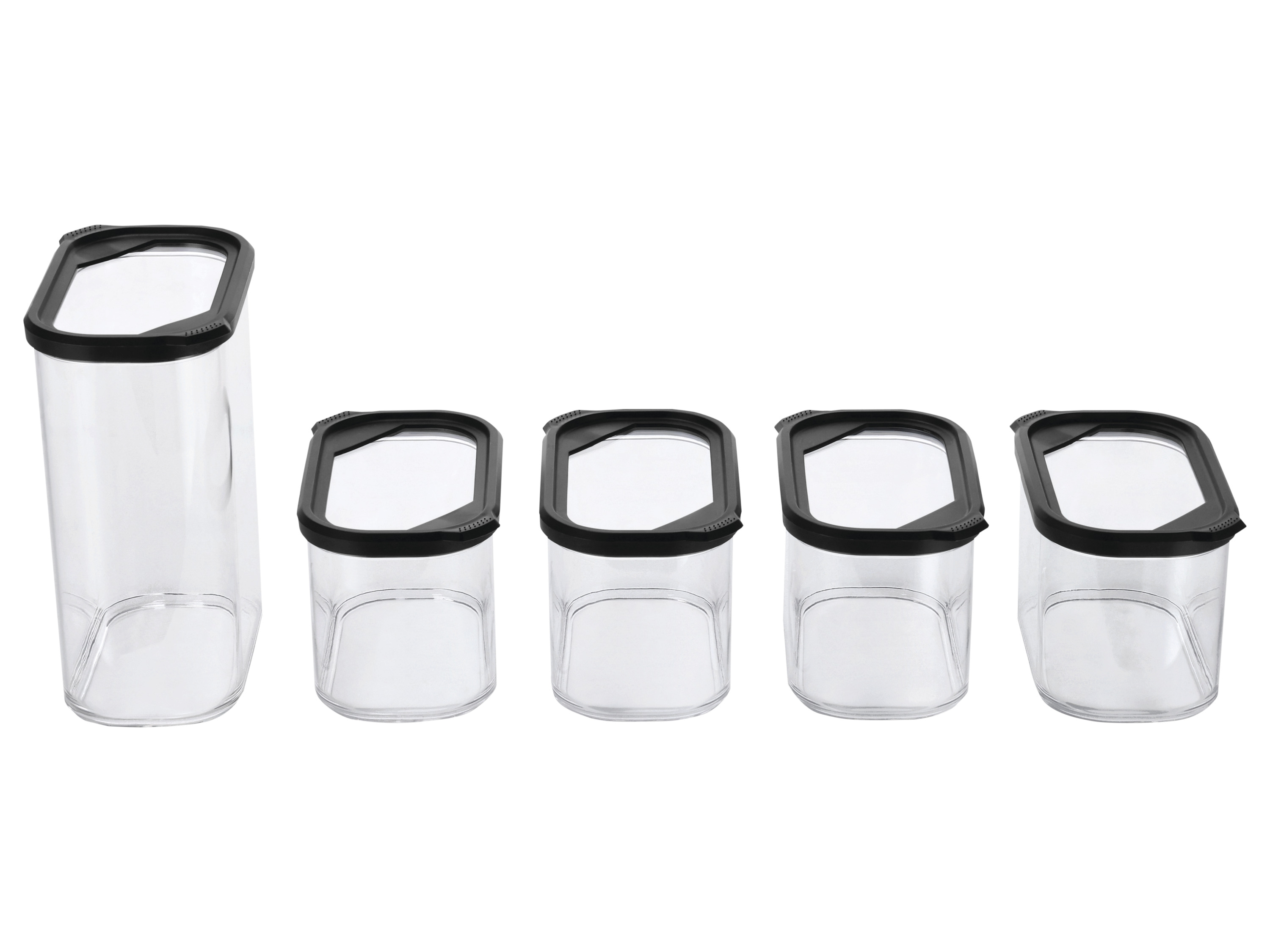 SILVERCREST Vershoudbakjes 5-delig (Set 2 maten/zwart)