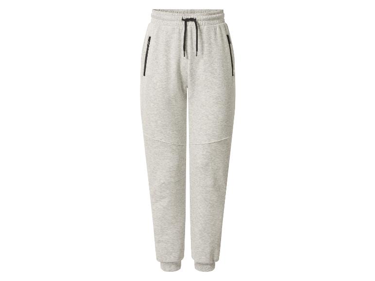 Grijze heren joggingbroek met trekkoord in de taille en zakken met rits