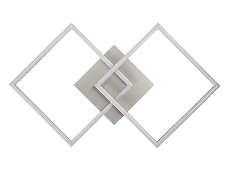 Twee zilveren vierkante frames die elkaar kruisen.