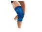 Blauwe kniebrace, sport, knieondersteuning.