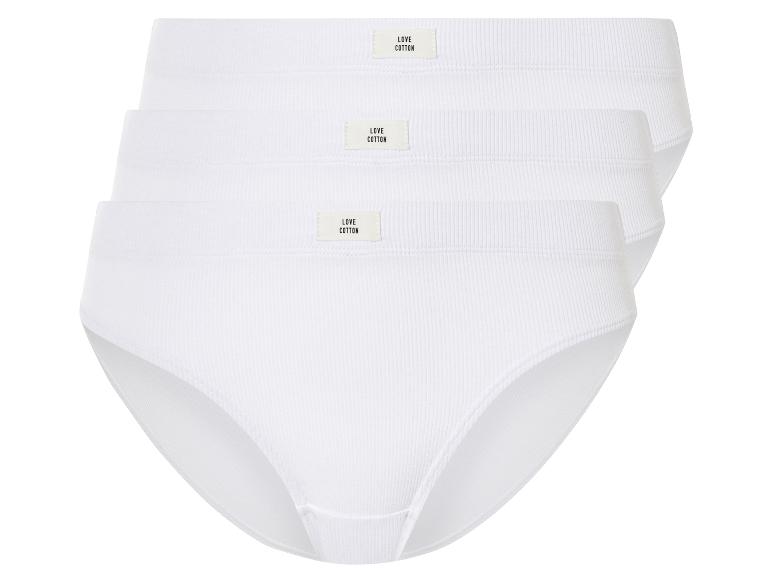 Drie witte Love Cotton slipjes