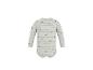 Babyromper met lange mouwen, gestreept, met beer- en wolkenmotief.