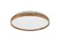 Ronde plafondlamp met licht houten frame en witte diffuser