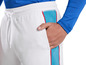 Witte broek met blauwe en rode strepen