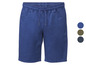 Blauwe chino short met elastische tailleband en trekkoord.