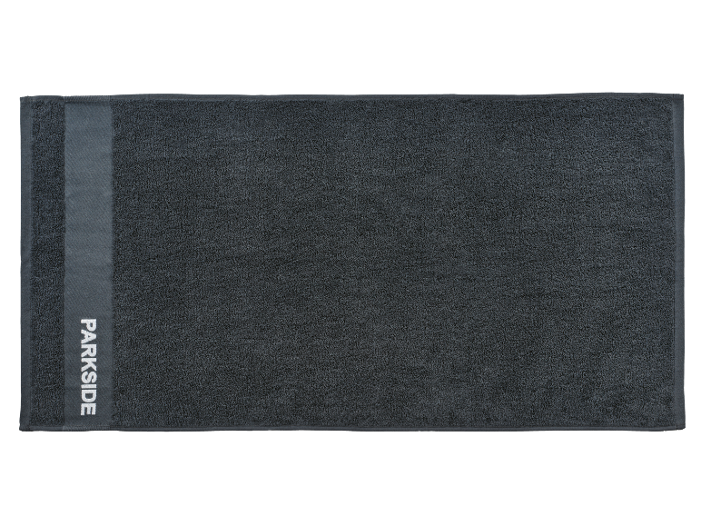 Donkergrijze Parkside handdoek.