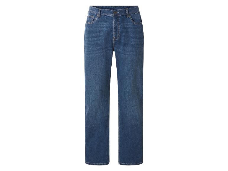 Heren blauwe jeans met rechte pijpen