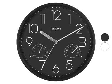 LIVARNO® Wandklok met thermo- en hygrometer, Ø25 cm