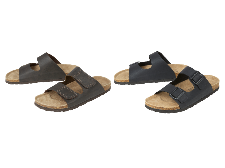 Heren sandalen van leer in bruin en zwart.