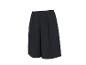 Donkerblauwe wijde culotte met plooien en riemlussen.
