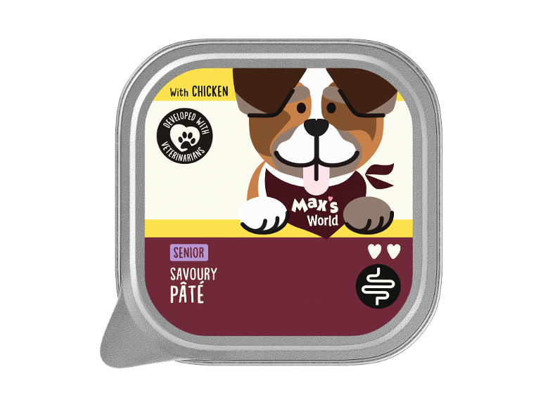 Smakelijke paté met kip voor oudere honden.