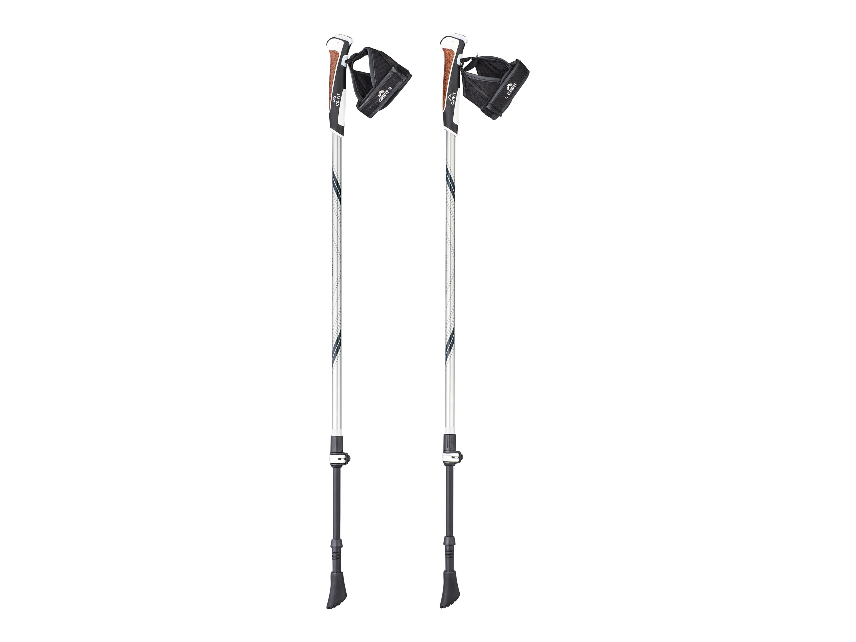 CRIVIT Carbon wandelstokken (Zwart/grijs)