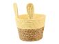 Gele en bruine gevlochten mand met konijnenoren