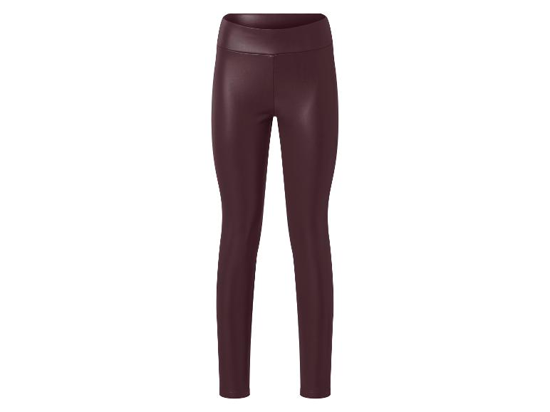 Donkerrode imitatielederen legging met hoge taille