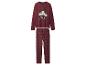 Tweedelige bordeauxrode damespyjama met Minnie Mouse-print en strikjes.