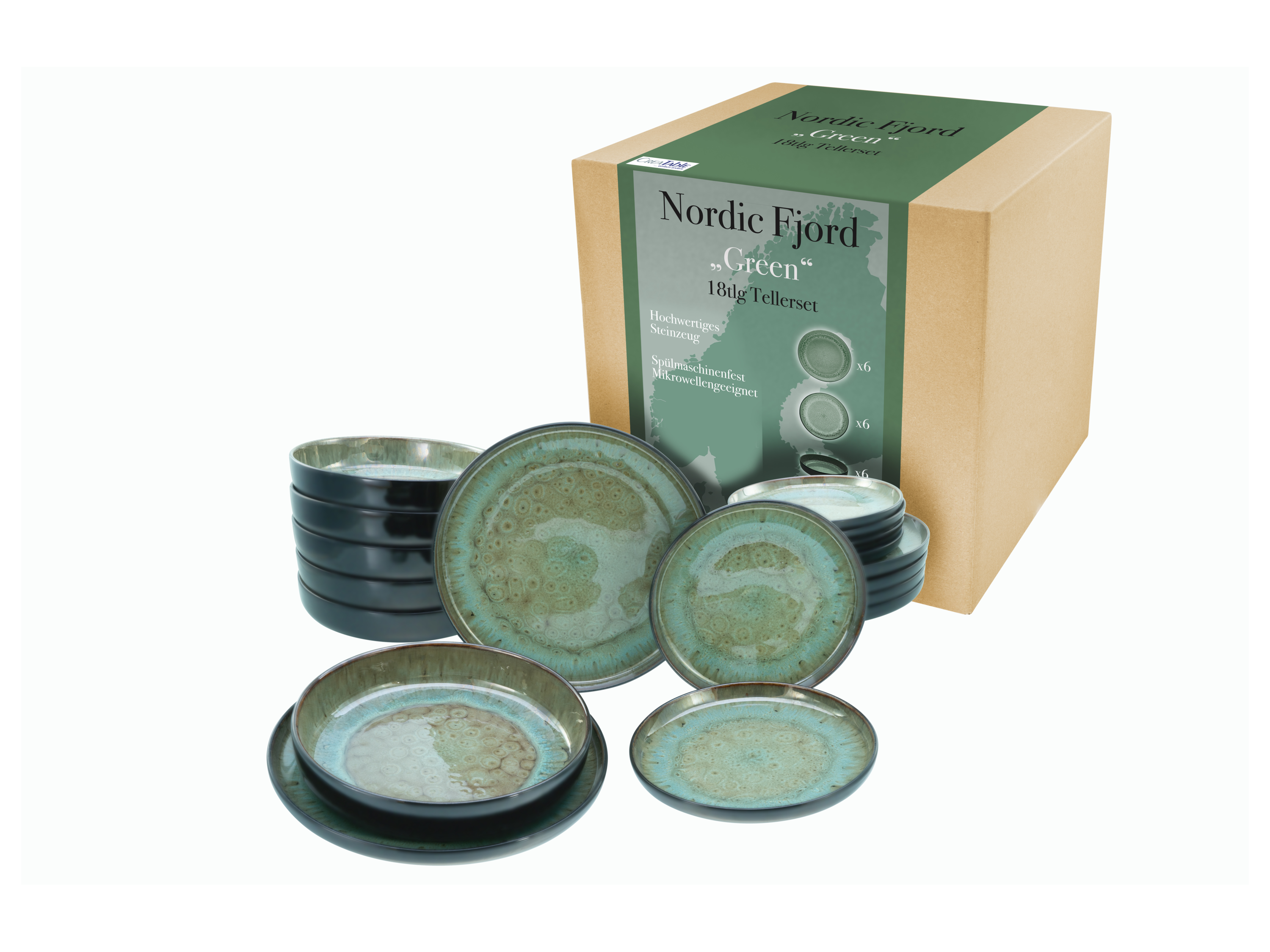 CREATABLE Servieset Nordic Fjord (18-delige bordenset, groente)