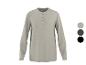 Heren Henley-shirt met lange mouwen in lichtgrijs met drie kleuropties.