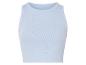 Lichtblauw geribbeld topje, tanktop stijl.