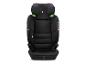 Zwart kinderautostoeltje met groene accenten en de tekst 'Flux Isofix eXT'.