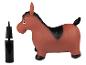 Bruin opblaasbaar springpaard met pomp.