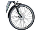Een close-up van het voorwiel van een N-DAPP Green E-bike.