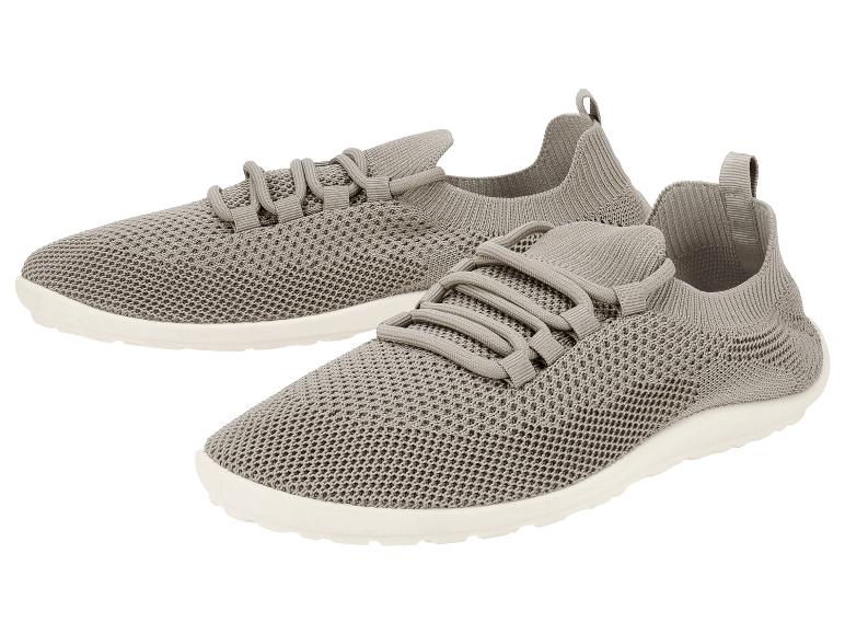 Grijze gebreide sneakers met witte zool