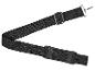 Zwarte tasriem met verstelbare gesp en metalen haak