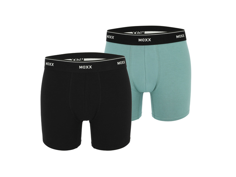 MEXX 2 heren boxershorts (M, Zwart-groen)