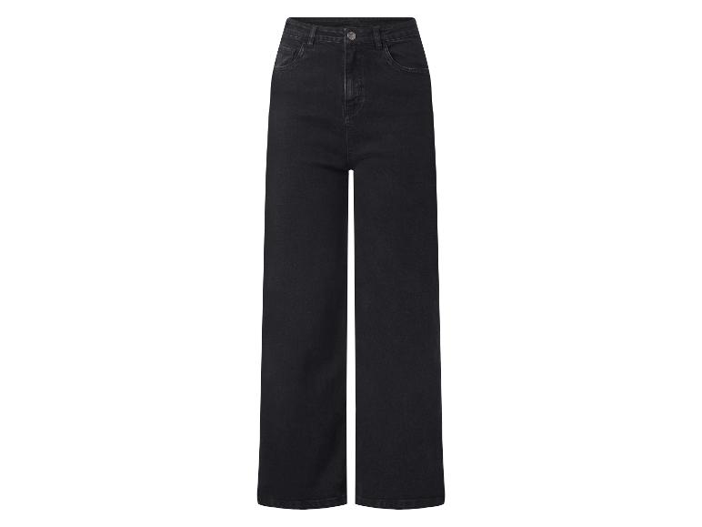 Zwarte, wijdvallende damesjeans