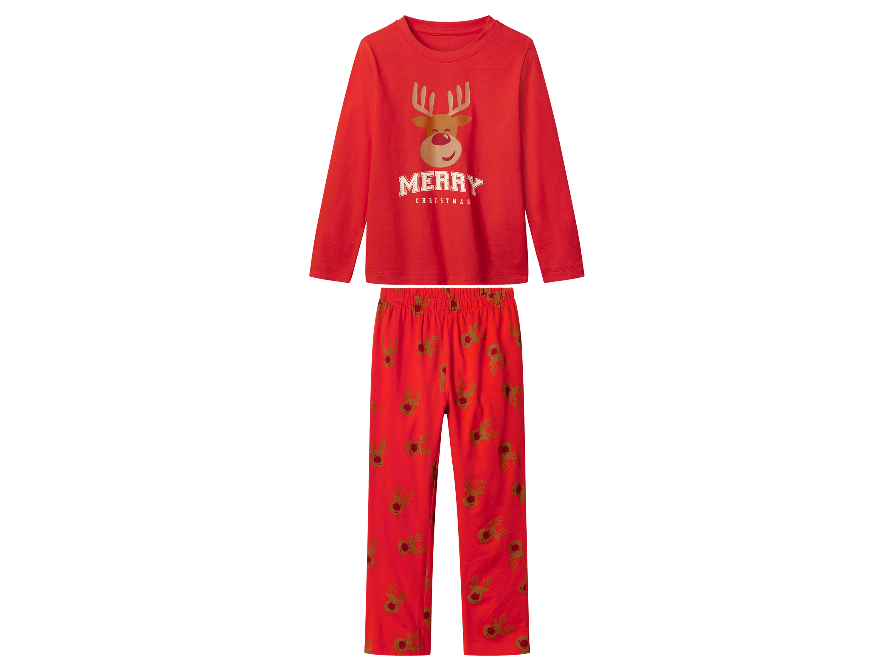 lupilu Kinder kerstpyjama (Rood, 98/104) afbeelding