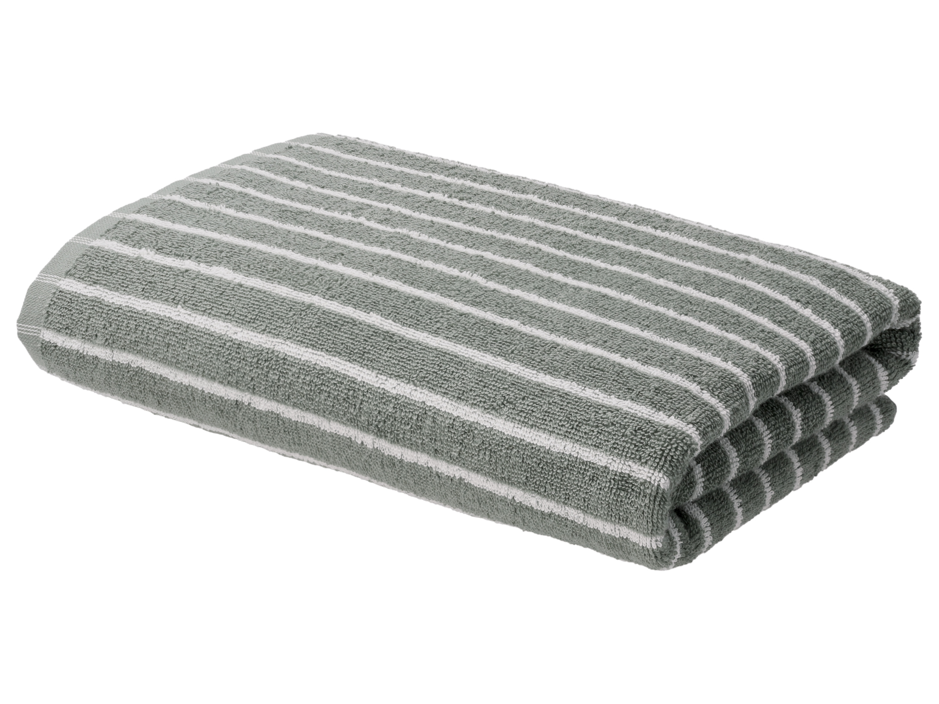 LIVARNO Handdoek 70 x 140 cm - 450 gsm (Groen/wit)