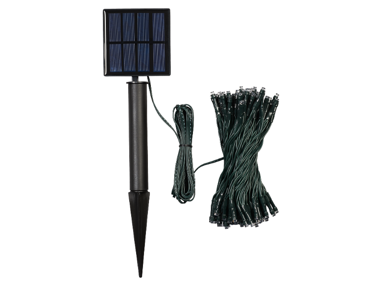 Solar lichtslinger met zonnepaneel en grondpin.