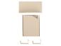 Beige wandorganizer met twee gouden haken.