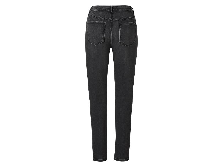 Donkerblauwe jeans voor dames, hoge taille.
