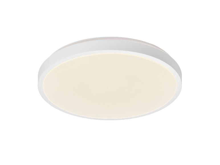Witte, ronde plafondlamp met warm licht