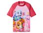 Roze kinderzwemshirt met cartoonfiguren en de tekst 'BEACH time'.
