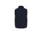 Donkerblauw gewatteerd vest, achteraanzicht